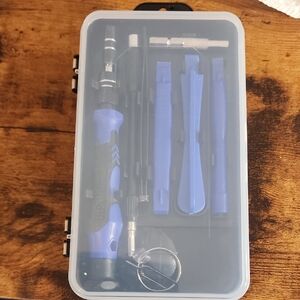 Electronics Repair Tool Kit with Blue Handles 115 Pieces Portable Storge Box
